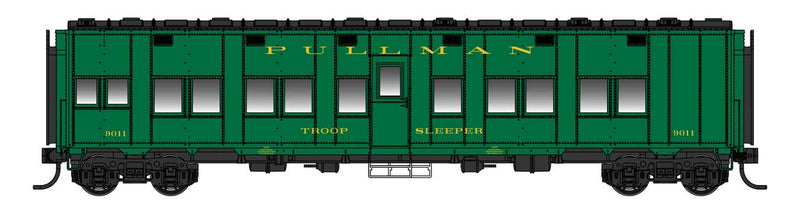 Walthers Proto HO Scale Pullman-Standard Troop Sleeper Car Pullman - Lighted
