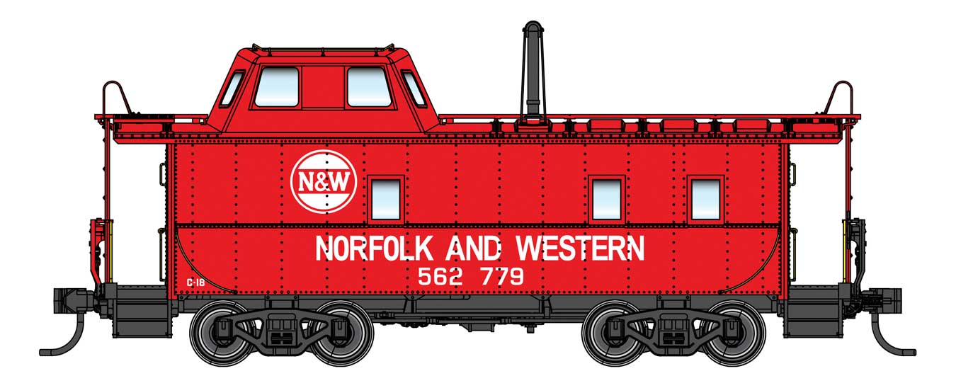 Walthers Proto Streamlined Caboose Norfolk & Western (Logo) N&W