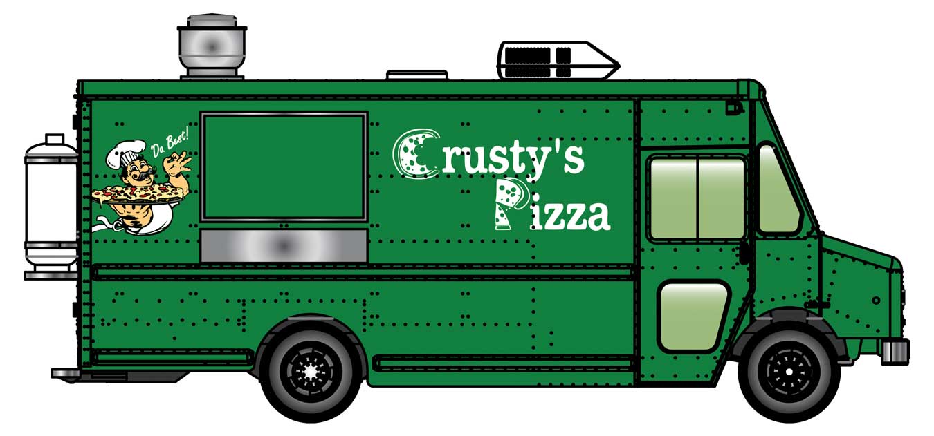 Walthers SceneMaster 949-12110 HO Scale (1:87) Morgan Olson Star Van Crusty's Pizza Food Truck