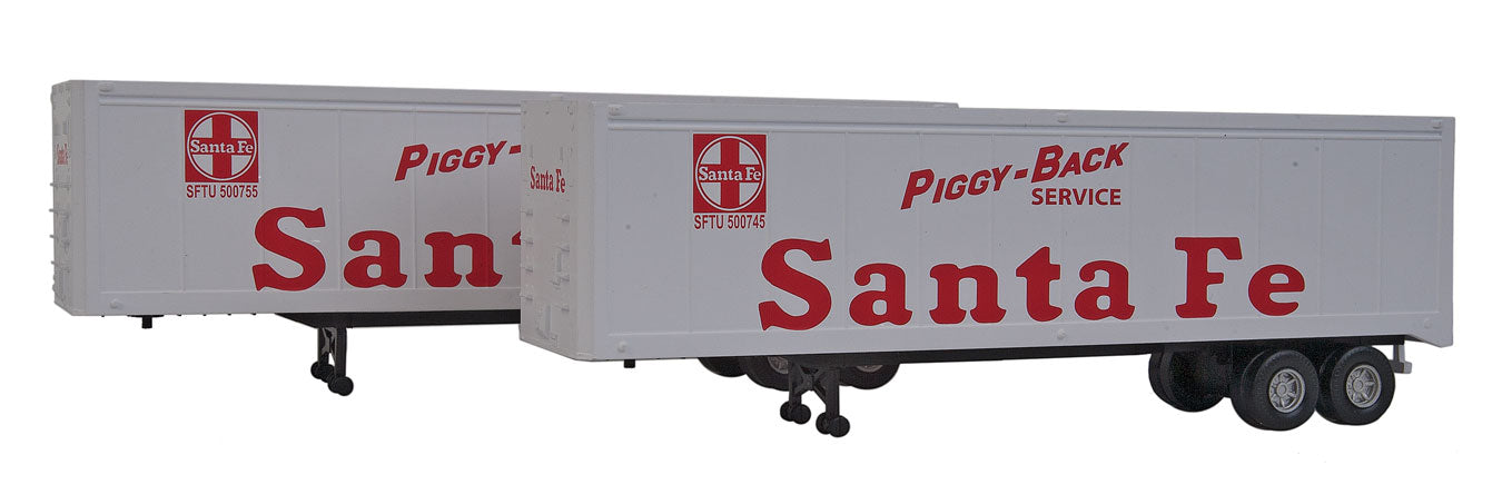 Walthers SceneMaster 949-2314 HO Scale 40' Trailer Santa Fe (2 Pack)