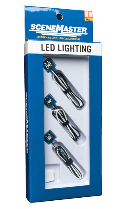 Walthers SceneMaster 949-4875 LED Small Building Light - Cool White (3 Pack)