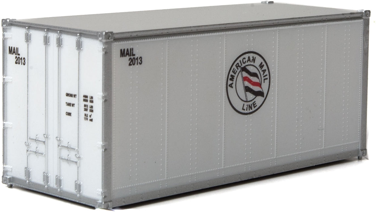 Walthers SceneMaster 949-8660 HO Scale 20' Smooth Container American Mail Line