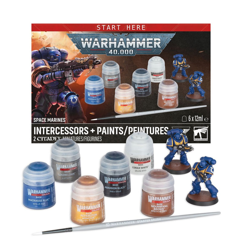 Warhammer 40,000 (60-11) Space Marines Intercessors + Paint Set