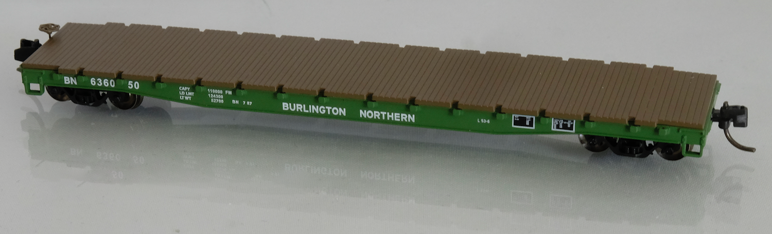 Wheels of Time 50181 N Scale 53'6" General Service Flatcar Burlington Northern BN 3 Pack