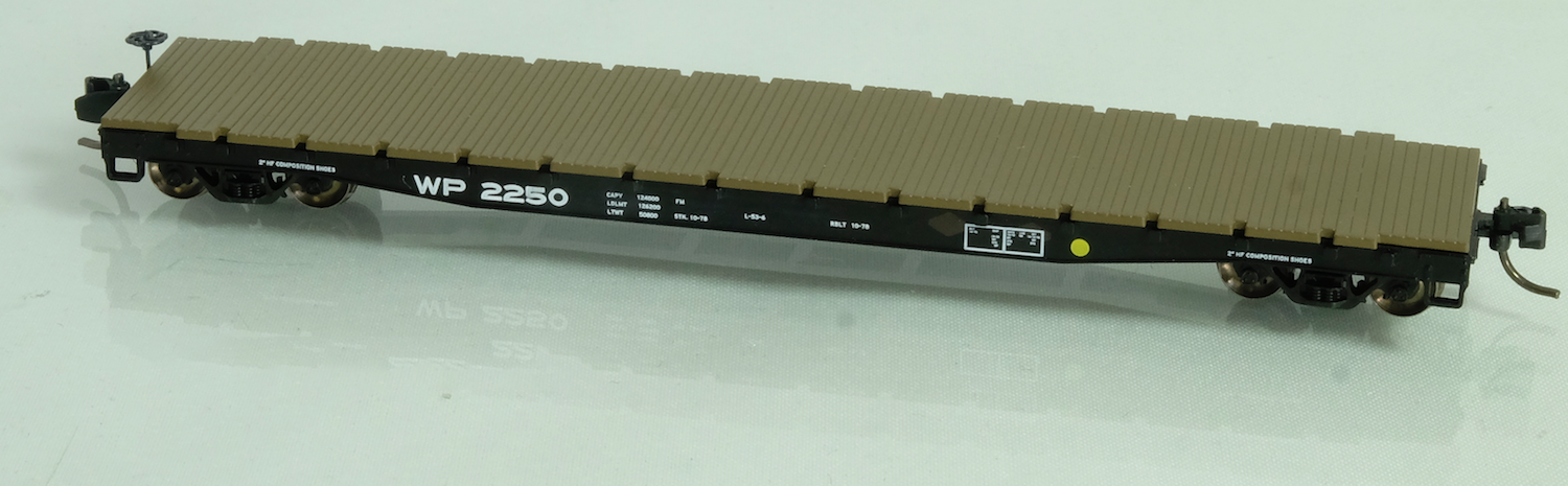 Wheels of Time 50193 N Scale 53'6" General Service Flatcar Western Pacific WP 6 Pack