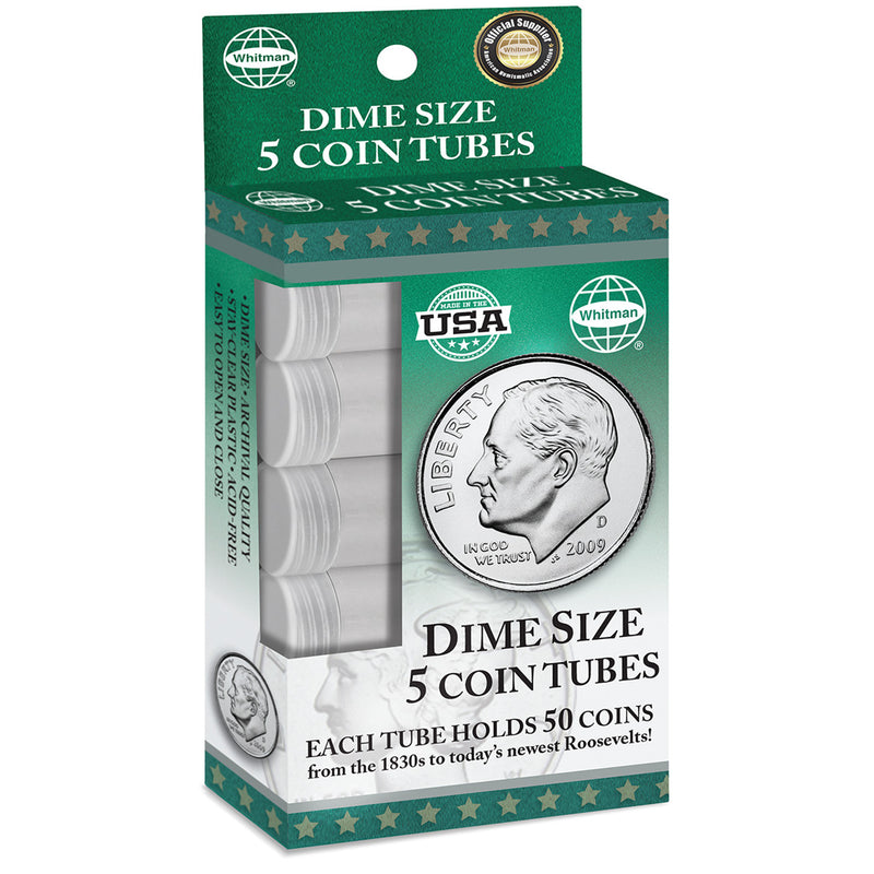 Whitman Publishing 2891 Dime Coin Tubes (5 Pack)