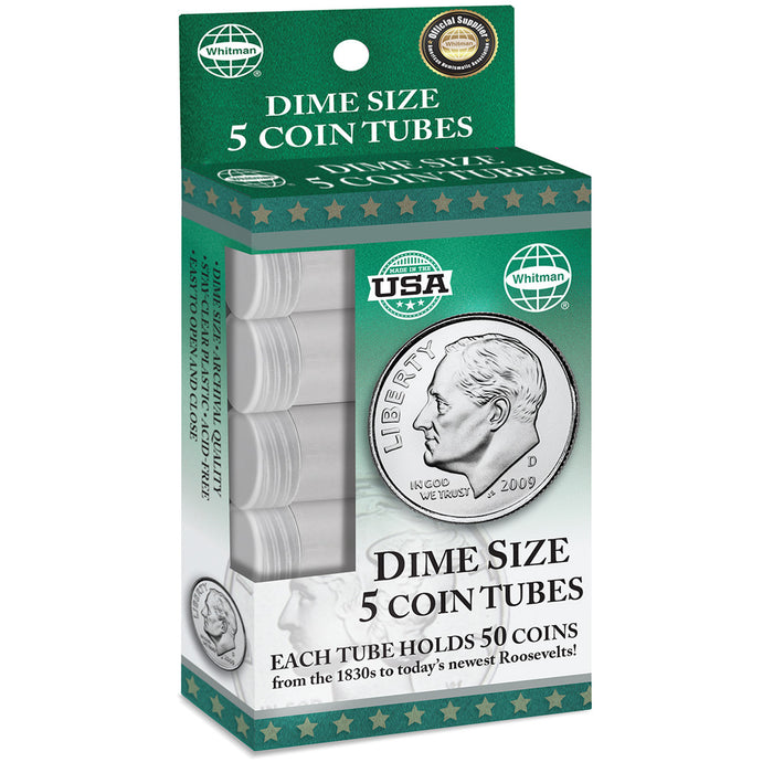 Whitman Publishing 2891 Dime Coin Tubes (5 Pack)