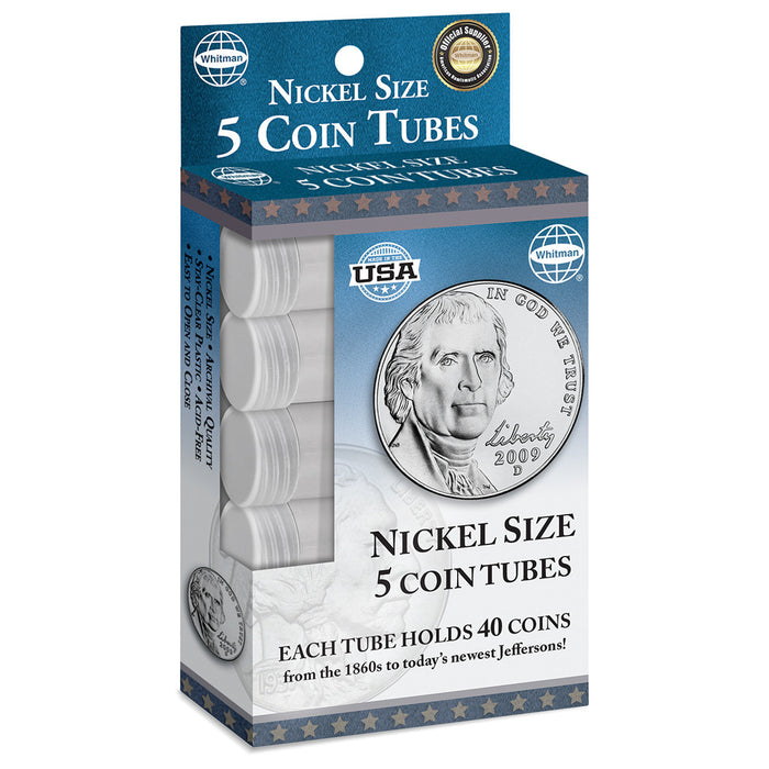 Whitman Publishing 2895 Nickel Coin Tubes (5 Pack)
