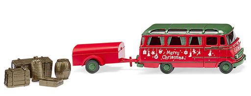 Wiking 26005 1955-1968 Mercedes-Benz L 319 Bus with Trailer - Christmas