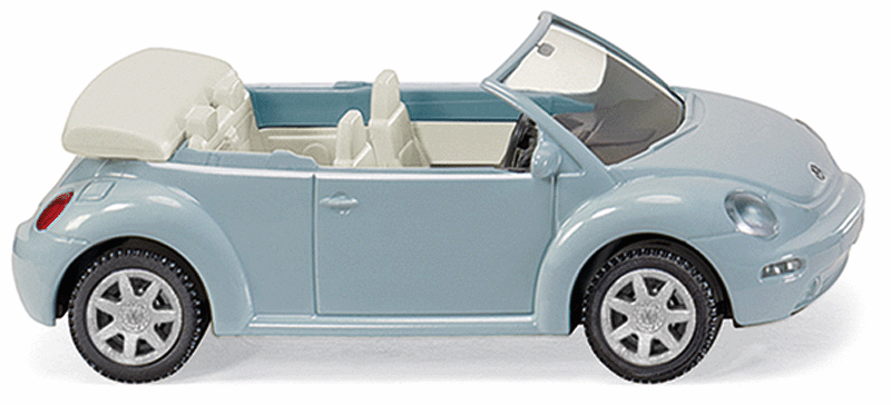 Wiking 3204 HO Scale Volkswagen VW New Beetle Convertible - Aquarius Blue Metallic