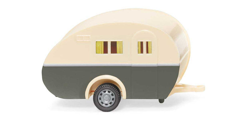 Wiking 5401 HO Scale 1950-1962 Sportberger L3 Camper Trailer - Ivory & Gray