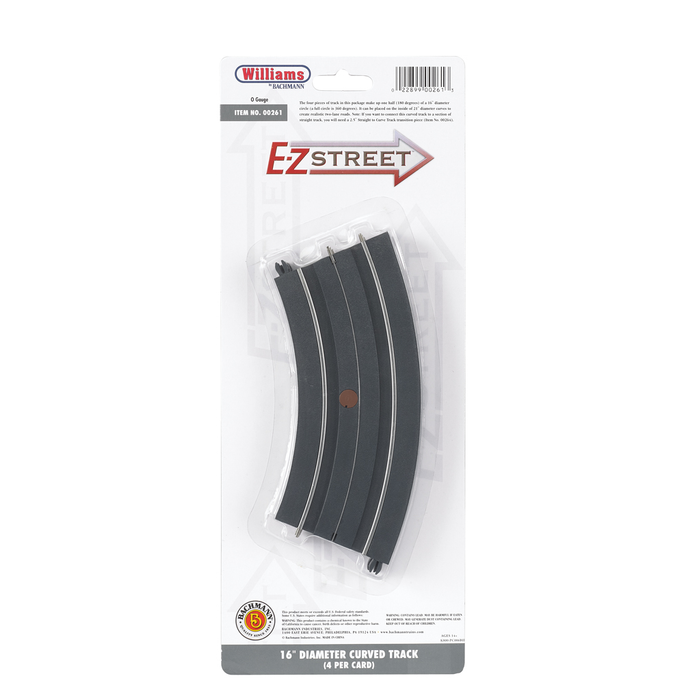 Williams by Bachmann 00261 O Gauge E-Z Street D-16 Curve (4 Pack)