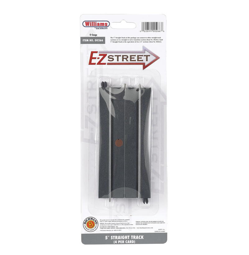 Williams by Bachmann 00266 O Gauge E-Z Street 5" Straight (4 Pack)