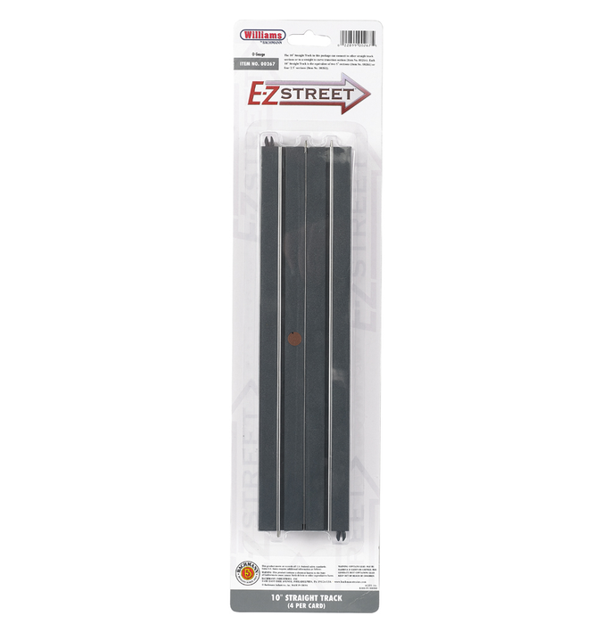 Williams by Bachmann 00267 O Gauge E-Z Street 10" Straight (4 Pack)