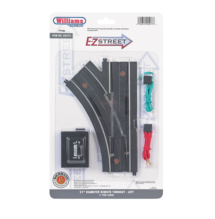 Williams by Bachmann 00273 O Gauge E-Z Street 21" Left Hand Remote Switch
