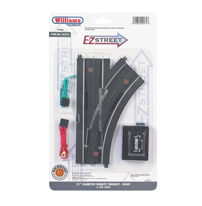 Williams by Bachmann 00274 O Gauge E-Z Street 21" Right Hand Remote Switch