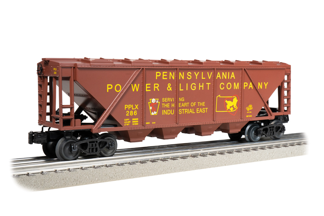 Williams by Bachmann 47628 O Gauge Quad Covered Hopper Car Pennsylvania Power & Light PP&L