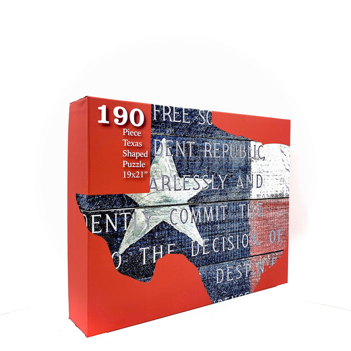 Wimberley Puzzle Company Texas Independence - A Texas Shaped Puzzle | 190 Piece Puzzle