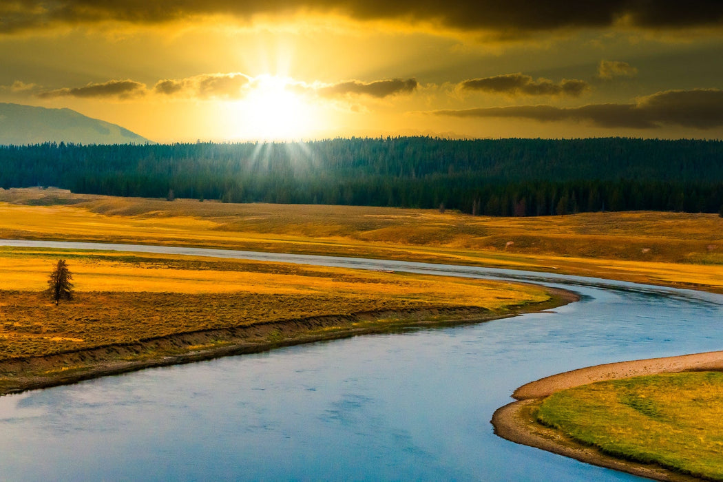 Wimberley Puzzle Company Yellowstone River Sunset | Yellowstone National Park Puzzle | 250, 500, 1000 Pieces