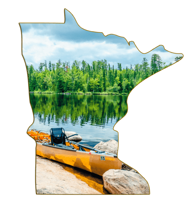 Wimberley Puzzle Company Boundary Waters Voyageurs | Minnesota-Shaped Jumbo Fridge Magnet