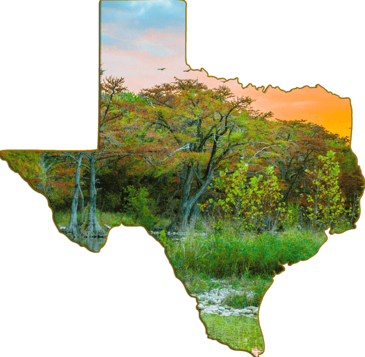 Wimberley Puzzle Company Garner State Park Frio River Sunrise | Texas-Shaped Magnet