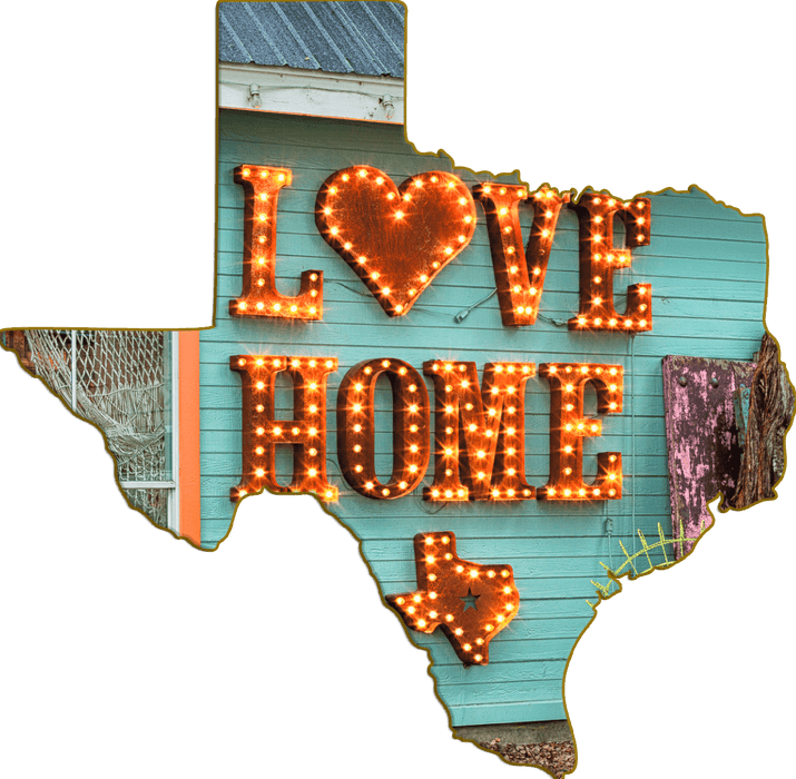 Wimberley Puzzle Company Love Home | Texas-Shaped Magnet