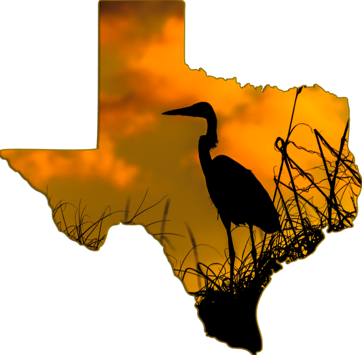 Wimberley Puzzle Company Padre Island Great Blue Heron Sunset | Texas-Shaped Magnet