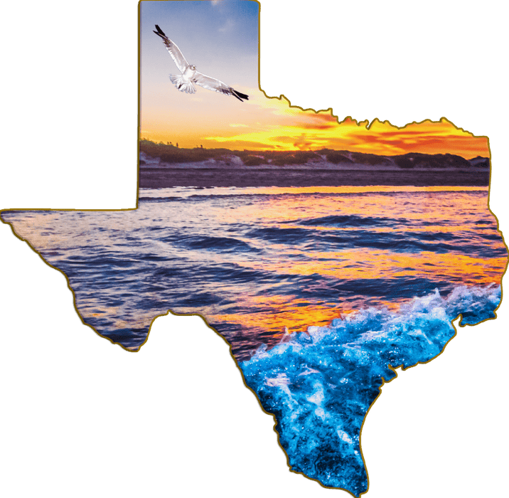 Wimberley Puzzle Company Padre Island Sunset with Bird | Texas-Shaped Magnet