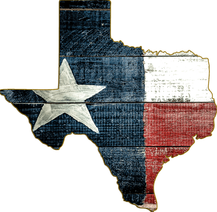 Wimberley Puzzle Company Texas State Flag | Texas-Shaped Wooden Magnet