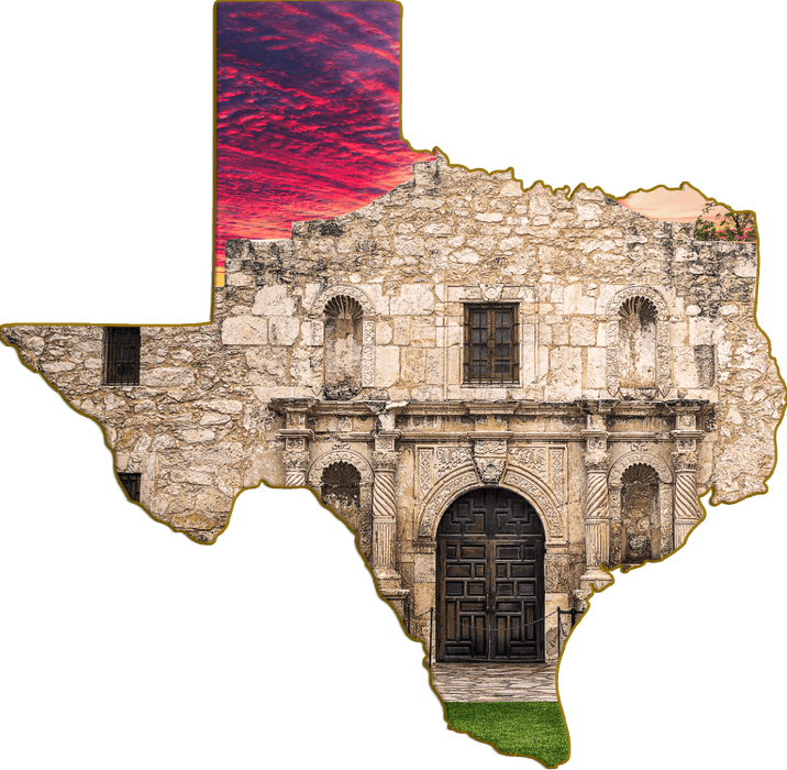 Wimberley Puzzle Company The Alamo | Texas-Shaped Magnet