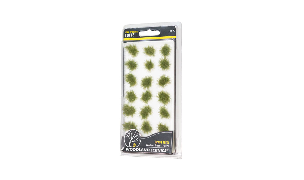 Woodland FS771 Peel 'n' Place Medium Green Grass Tufts