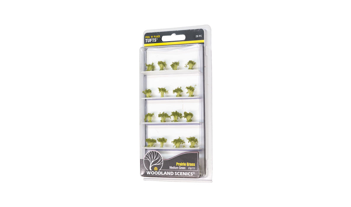 Woodland FS777 Peel 'n' Place Tufts Medium Green Tipped Prairie Grass
