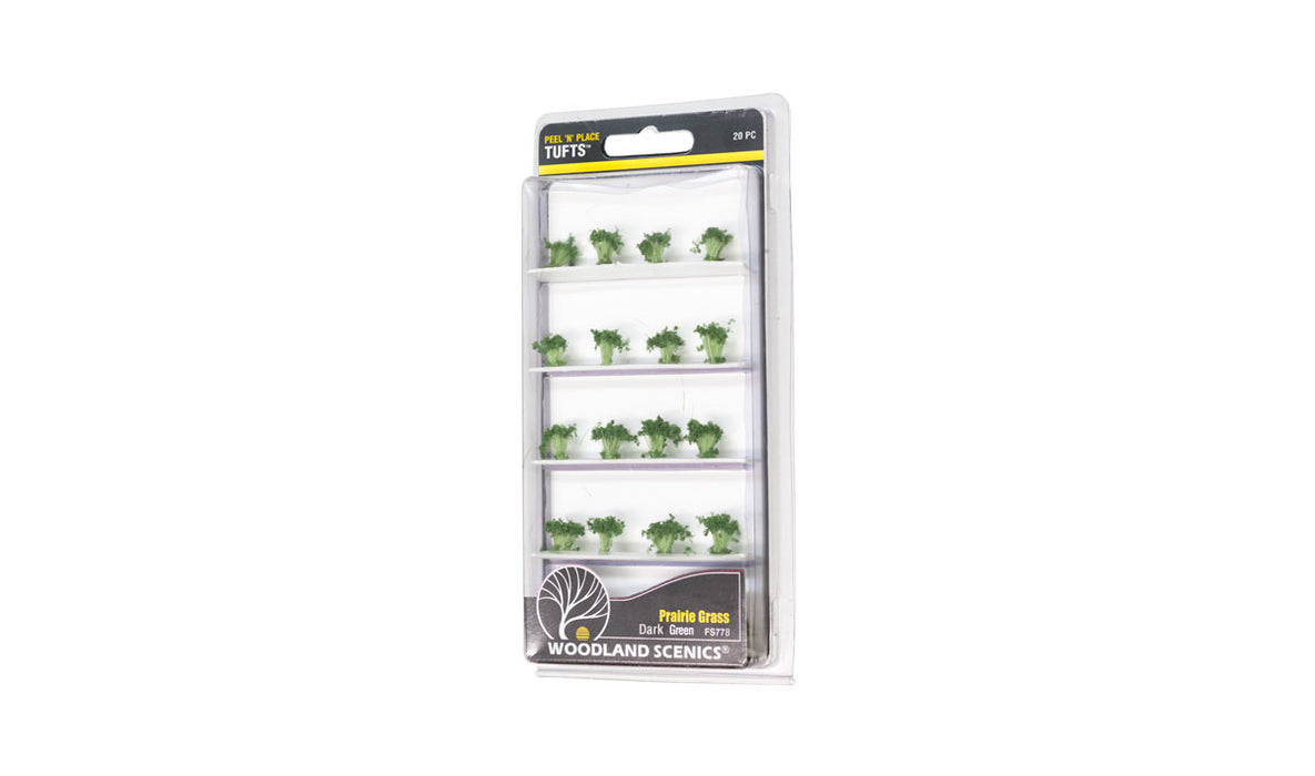 Woodland FS778 Peel 'n' Place Tufts Dark Green Tipped Prairie Grass