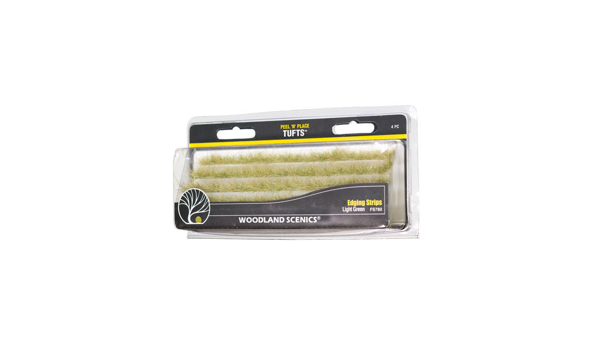 Woodland FS780 Peel 'n' Place Tufts Light Green Edging Strips
