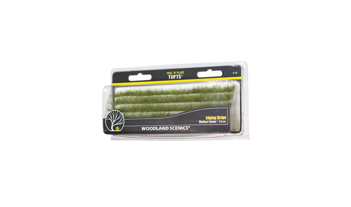 Woodland FS781 Peel 'n' Place Tufts Medium Green Edging Strips