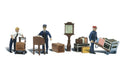 Woodland Scenics A1909 HO Scale Figures - Depot Workers & Accessories