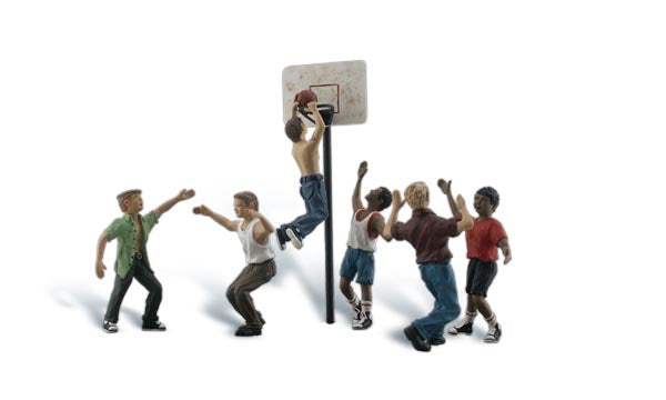 Woodland Scenics A1926 HO Scale Figures - Shootin' Hoops