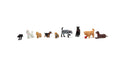 Woodland Scenics A1972 HO Scale Figures - Dogs & Cat