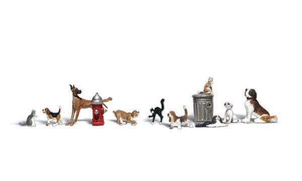 Woodland Scenics A2140 N Scale Figures - Dogs & Cats