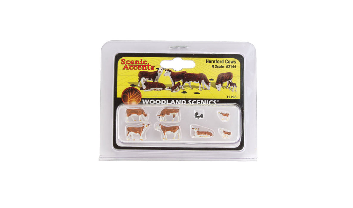 Woodland Scenics A2144 N Scale Figures - Hereford Cows