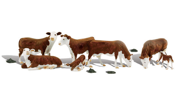 Woodland Scenics A2144 N Scale Figures - Hereford Cows