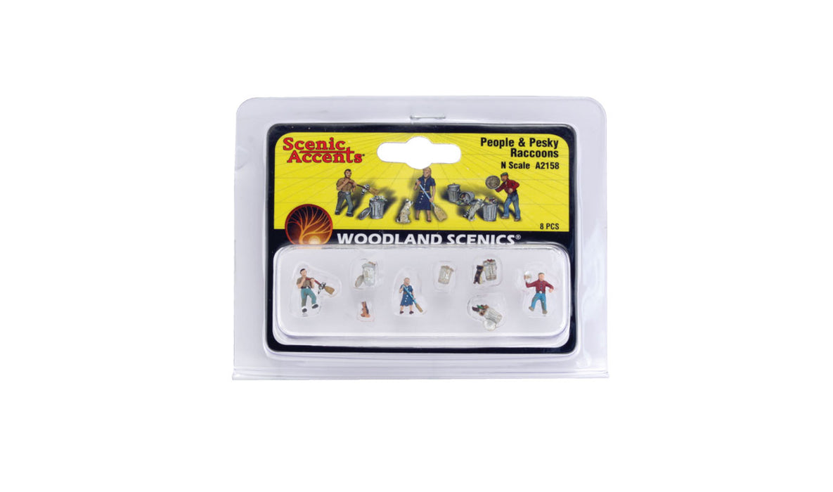 Woodland Scenics A2158 N Scale Figures - People & Pesky Raccoons