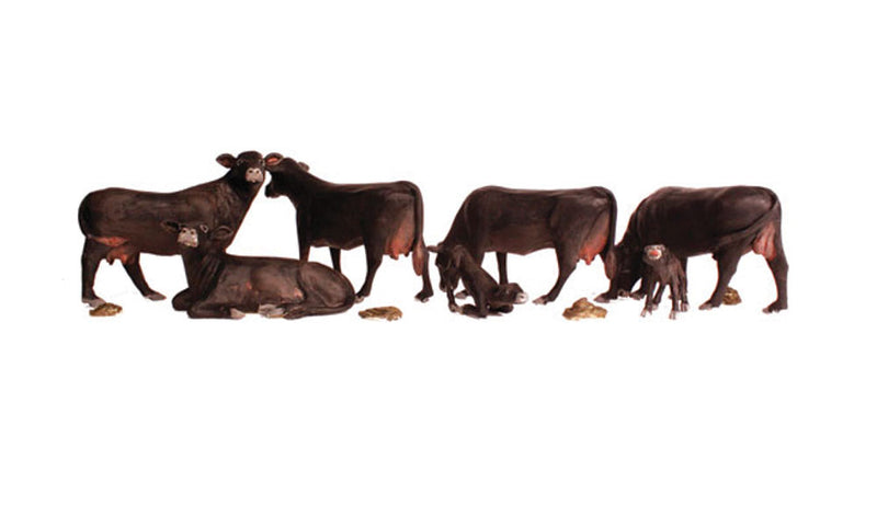 Woodland Scenics A2217 N Scale Figures - Black Angus Cows