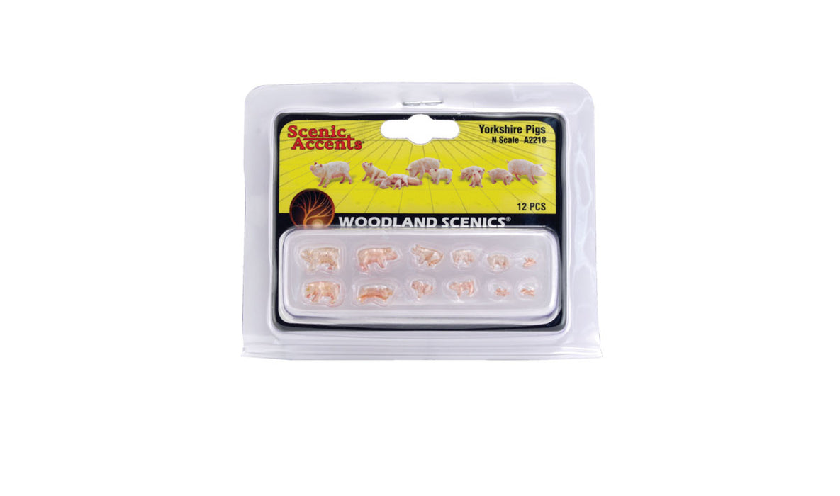 Woodland Scenics A2218 N Scale Figures - Yorkshire Pigs