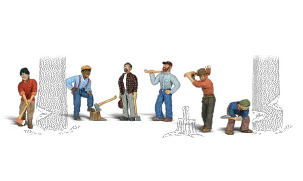 Woodland Scenics A2735 O Scale Figures - Lumberjacks