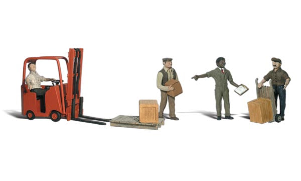 Woodland Scenics A2744 O Scale Figures - Workers with Forklift