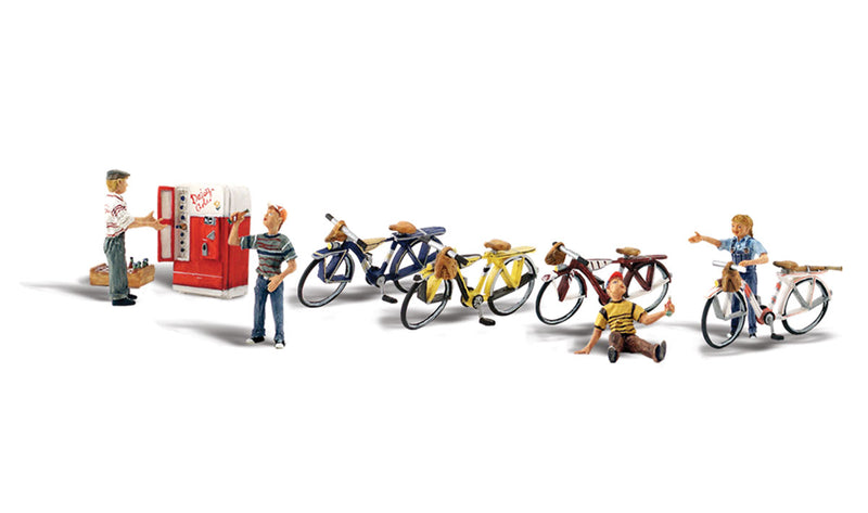Woodland Scenics A2752 O Scale Figures - Bicycle Buddies