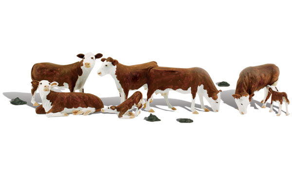 Woodland Scenics A2767 O Scale Figures - Hereford Cows