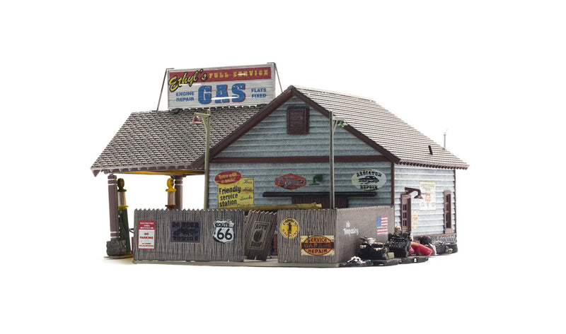 Woodland Scenics BR4935 N Scale Built Up Structure - Ethyl's Gas & Service