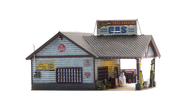 Woodland Scenics BR4935 N Scale Built Up Structure - Ethyl's Gas & Service